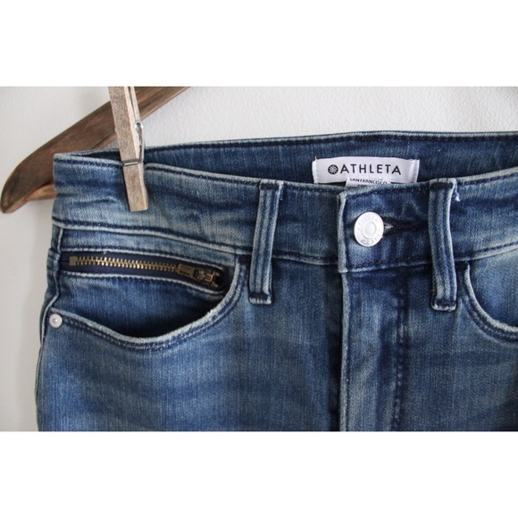 Brand New Athleta Sculptek Flare Jeans In True Blue Size 2 Tall - Picture 5 of 9